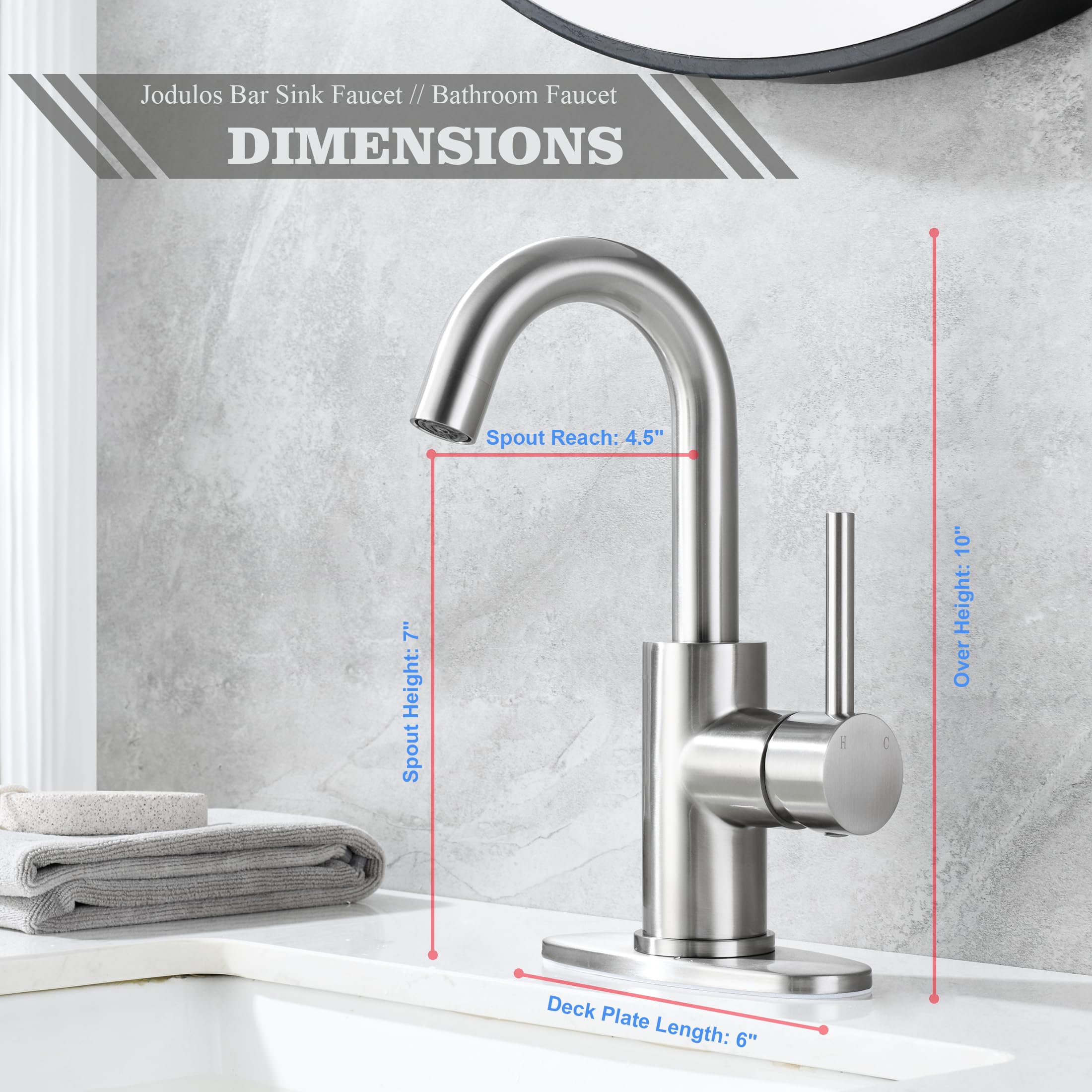 Jodulos bar sink faucet with a single lever for easy control.