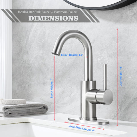Jodulos bar sink faucet with a single lever for easy control.