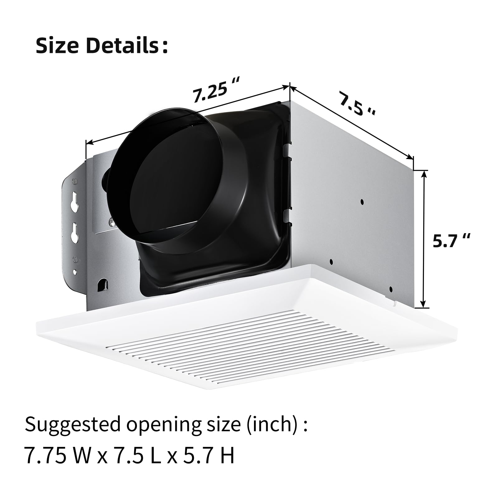 JOEAONZ ceiling-mount vent shown with clean white grille in ceiling cavity