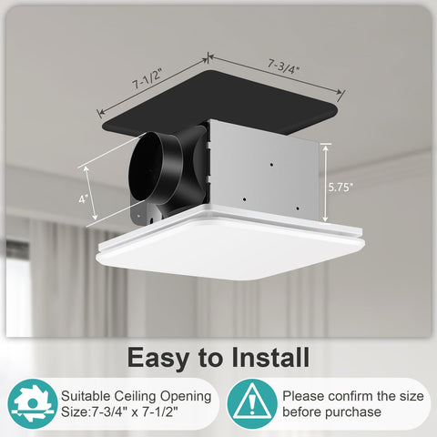 JOEAONZ four-inch duct outlet supports easy ceiling installation.