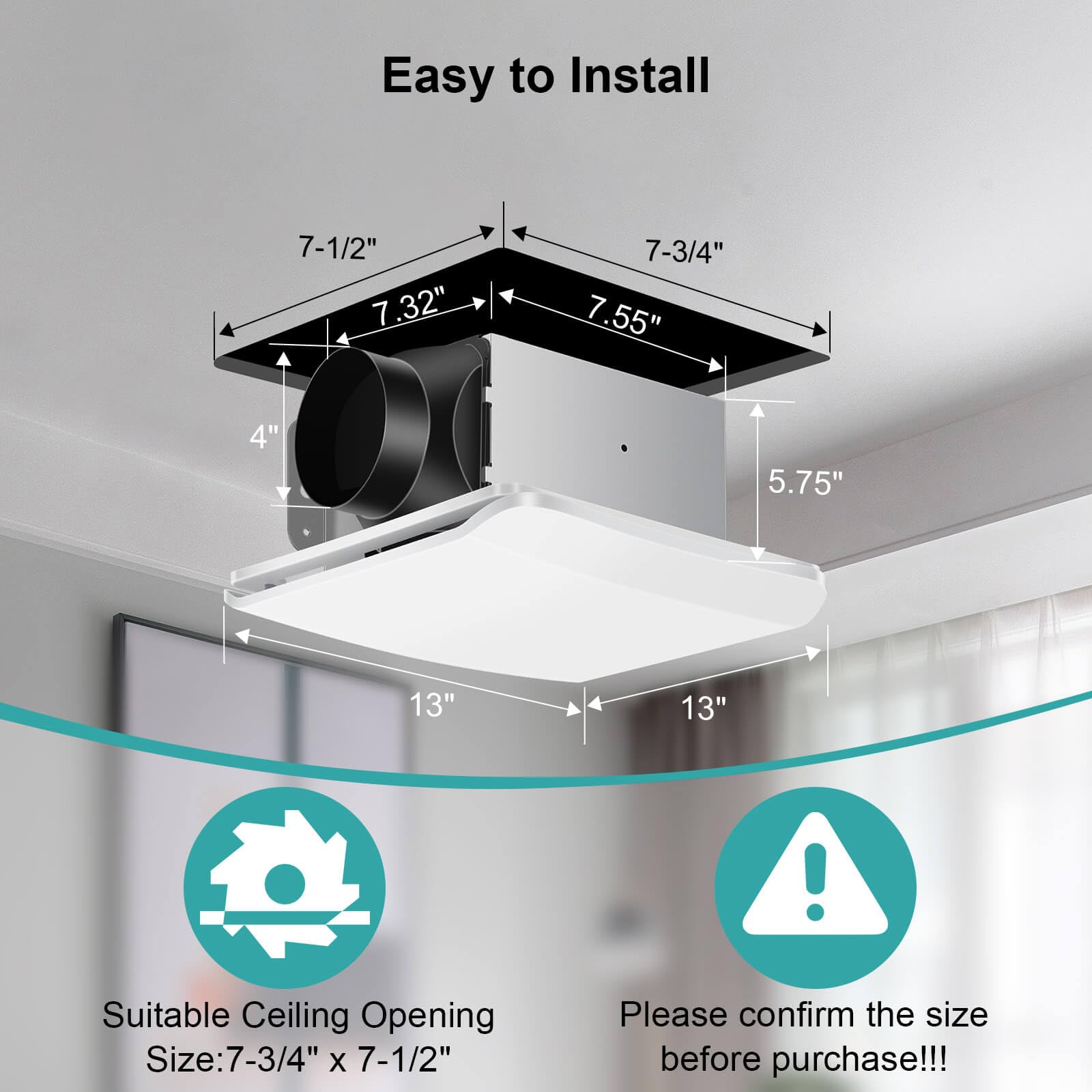 JOEAONZ metal motor housing ensures durability in humid bathrooms.