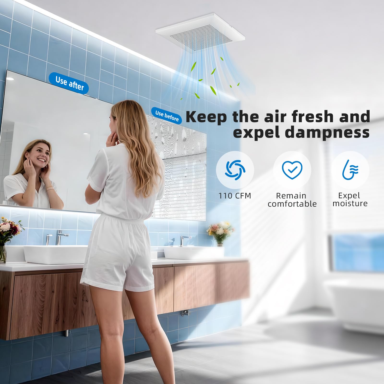 JOEAONZ quiet exhaust fan assembly reduces noise while maintaining efficient bathroom ventilation