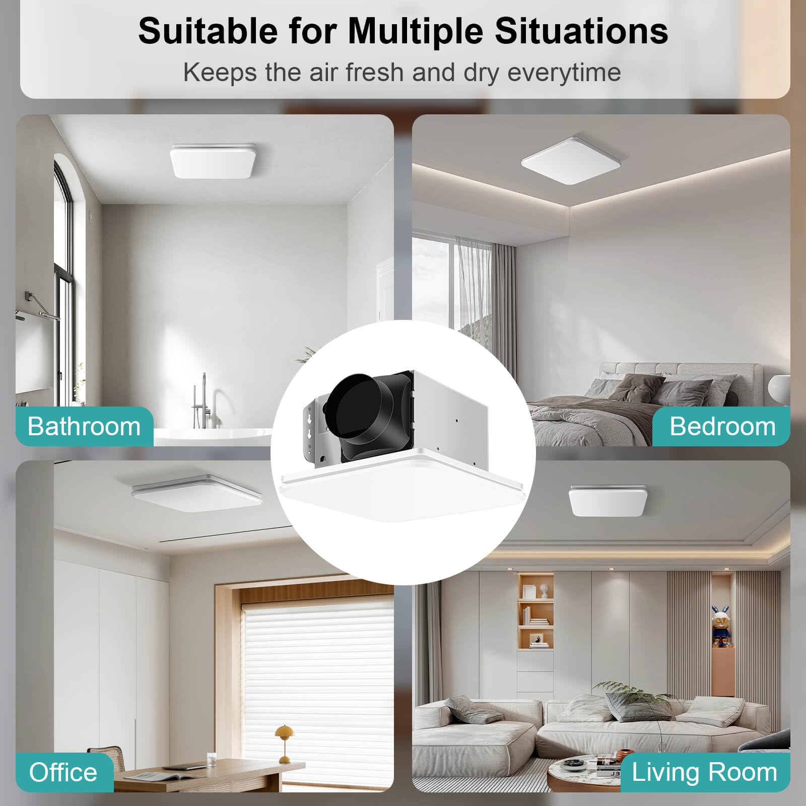 JOEAONZ seamless ceiling integration with matte white grille.