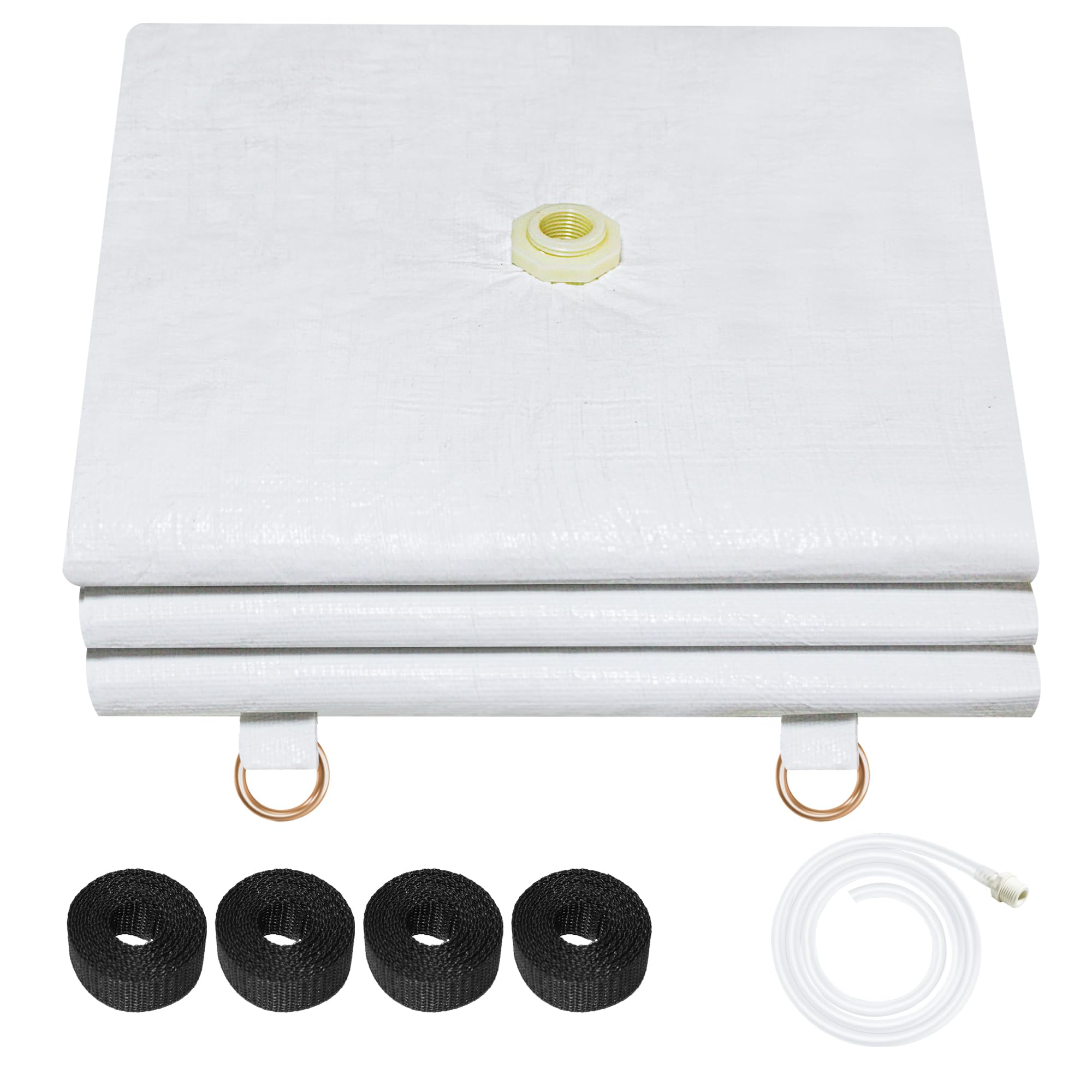Joewuzun leak diverter 5x5ft tarp overview helps protect walls and floors.