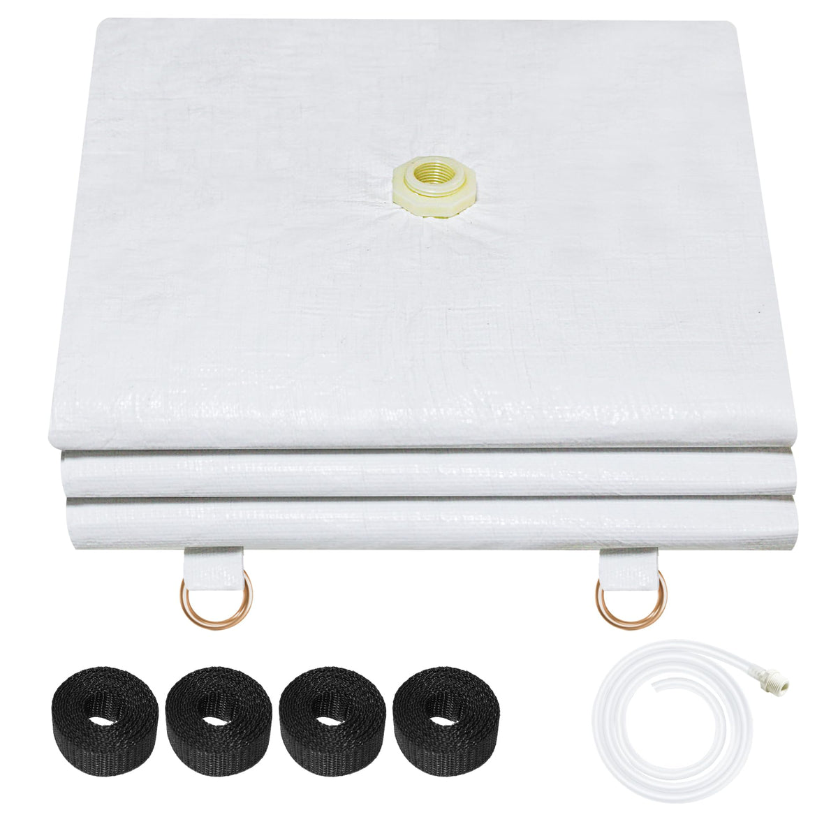 Joewuzun leak diverter 5x5ft tarp overview helps protect walls and floors.