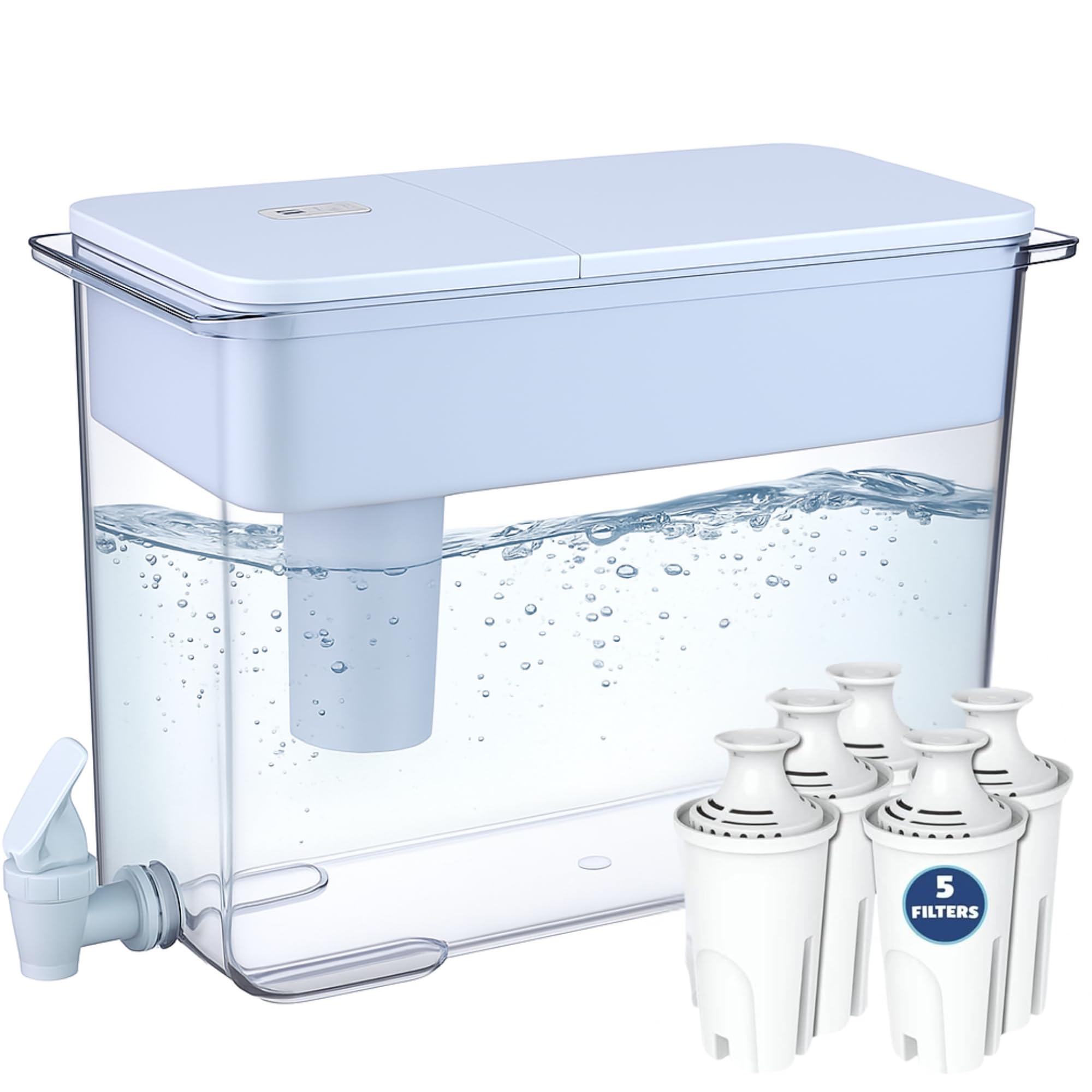 Joey'z 30-cup pitcher with indicator displays filter timing for fresher-tasting water.