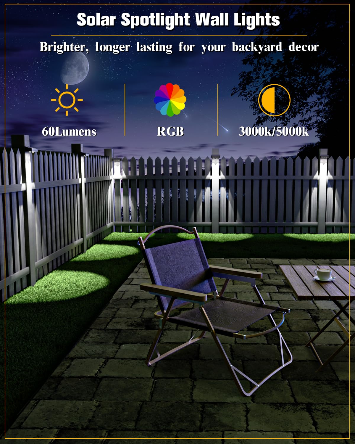 JOFIOS solar fence light installation guide for easy mounting along stairs and rails.