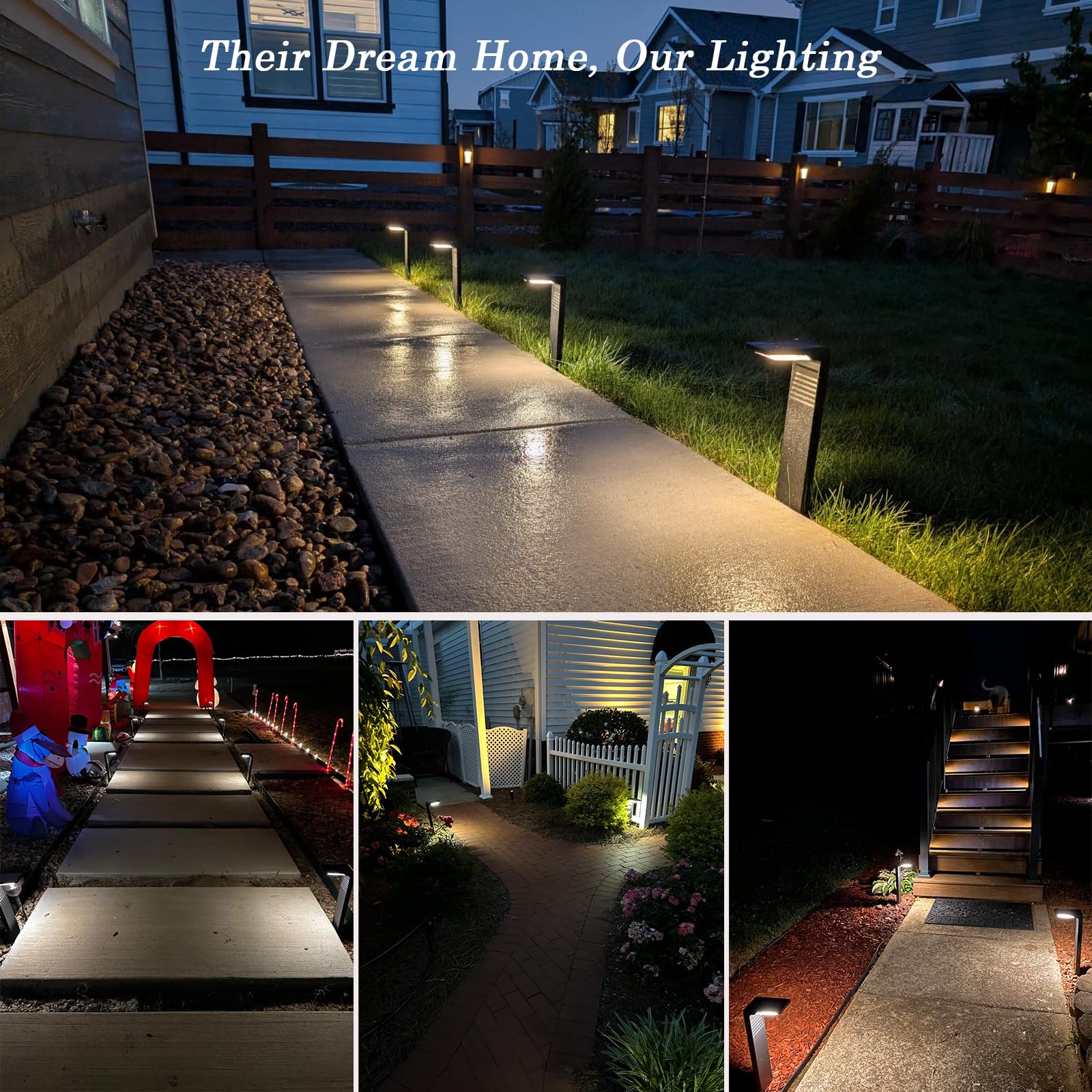 JOFIOS ground stake installation shows stable pathway lighting