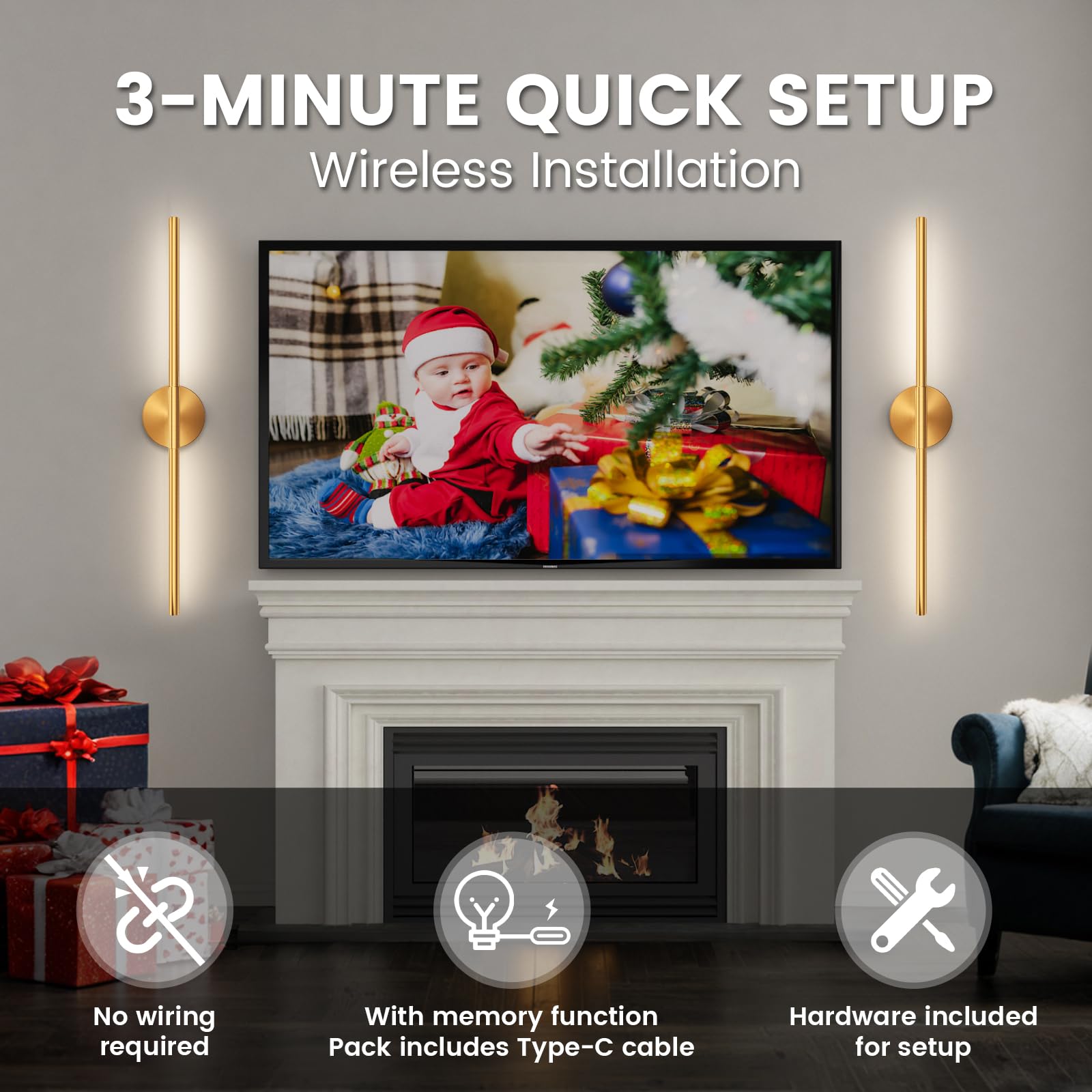 JOFIOS wall sconce remote and touch dimming for customizable ambience.