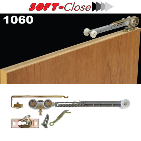 Johnson Hardware 1060 soft close hanger in package highlighting USA-made quality