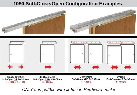 Johnson Hardware 1060 soft close hanger with mounting hardware included for quick setup