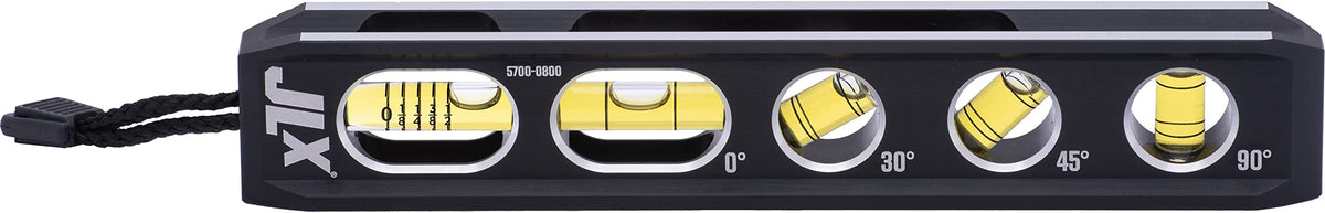 Johnson 5700-0800 magnetic billet torpedo level front view with GripTight magnets for precise alignment