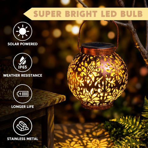 Joiedomi Moroccan LED lantern projects decorative patterns at night