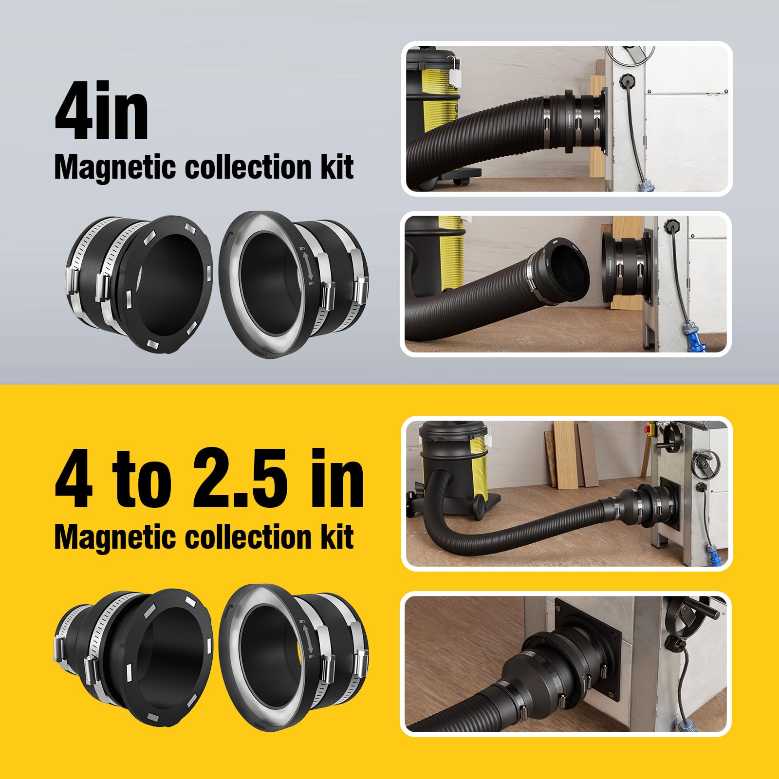 Joinerjetly 4inch dust hose clamp keeps hose connections secure during use.