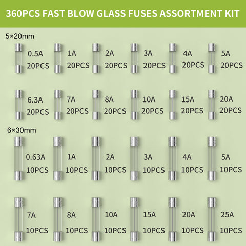 Joinfworld 24-value automotive fuses organized for quick replacement.