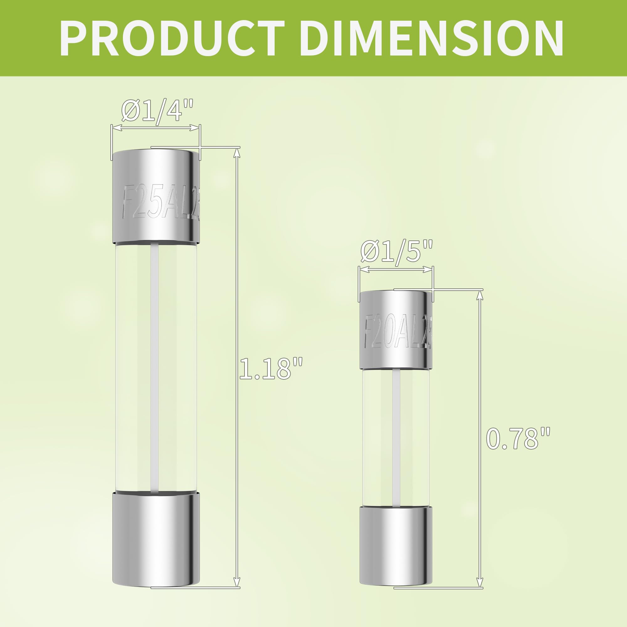 Joinfworld 5x20mm and 6x30mm glass fuses in a portable plastic box.