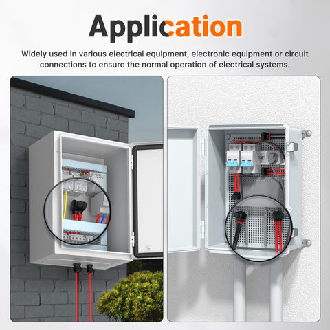 Joinfworld connector in use on cable trays and solar wiring setups.