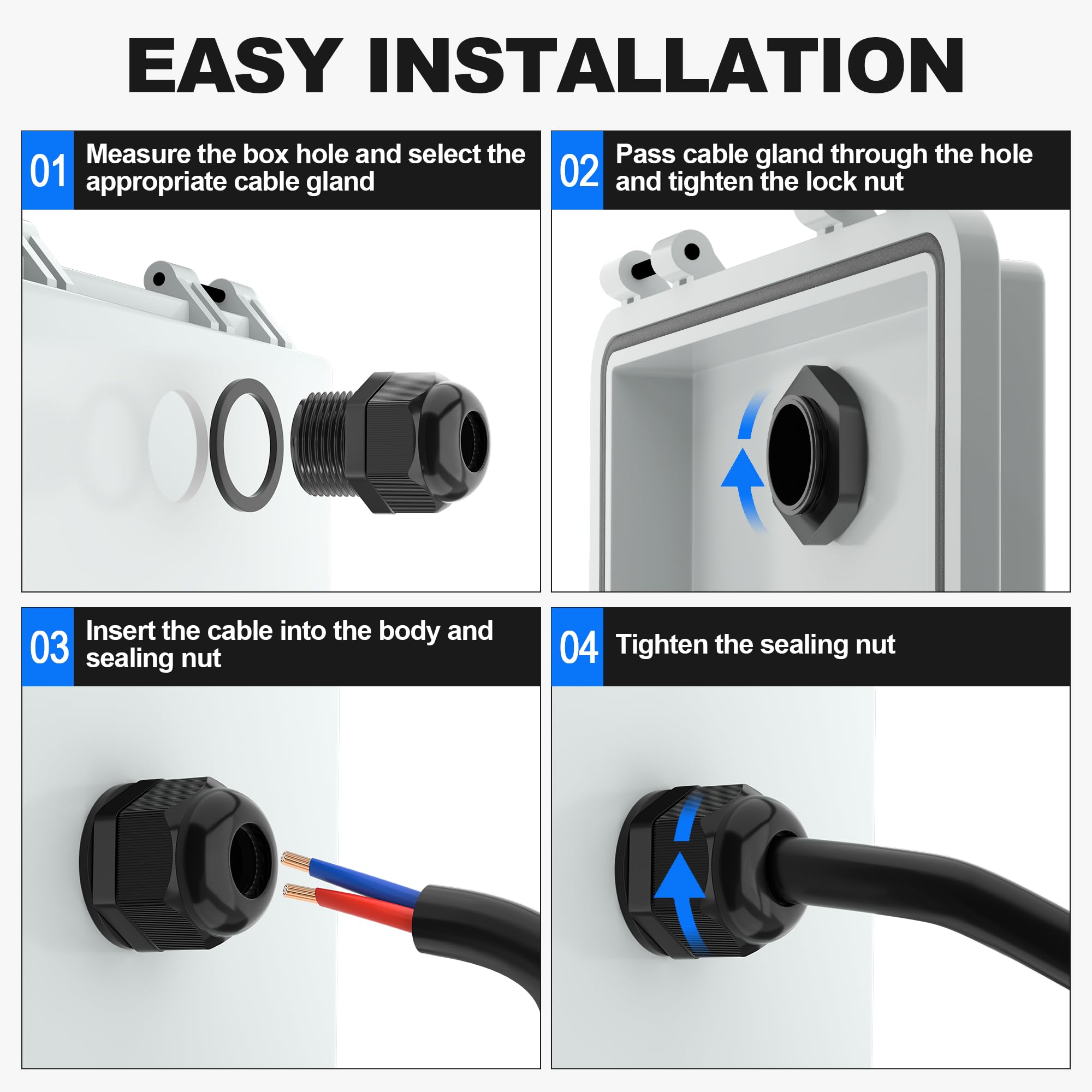 Joinfworld gland kit suitable for indoor and outdoor electrical installations.