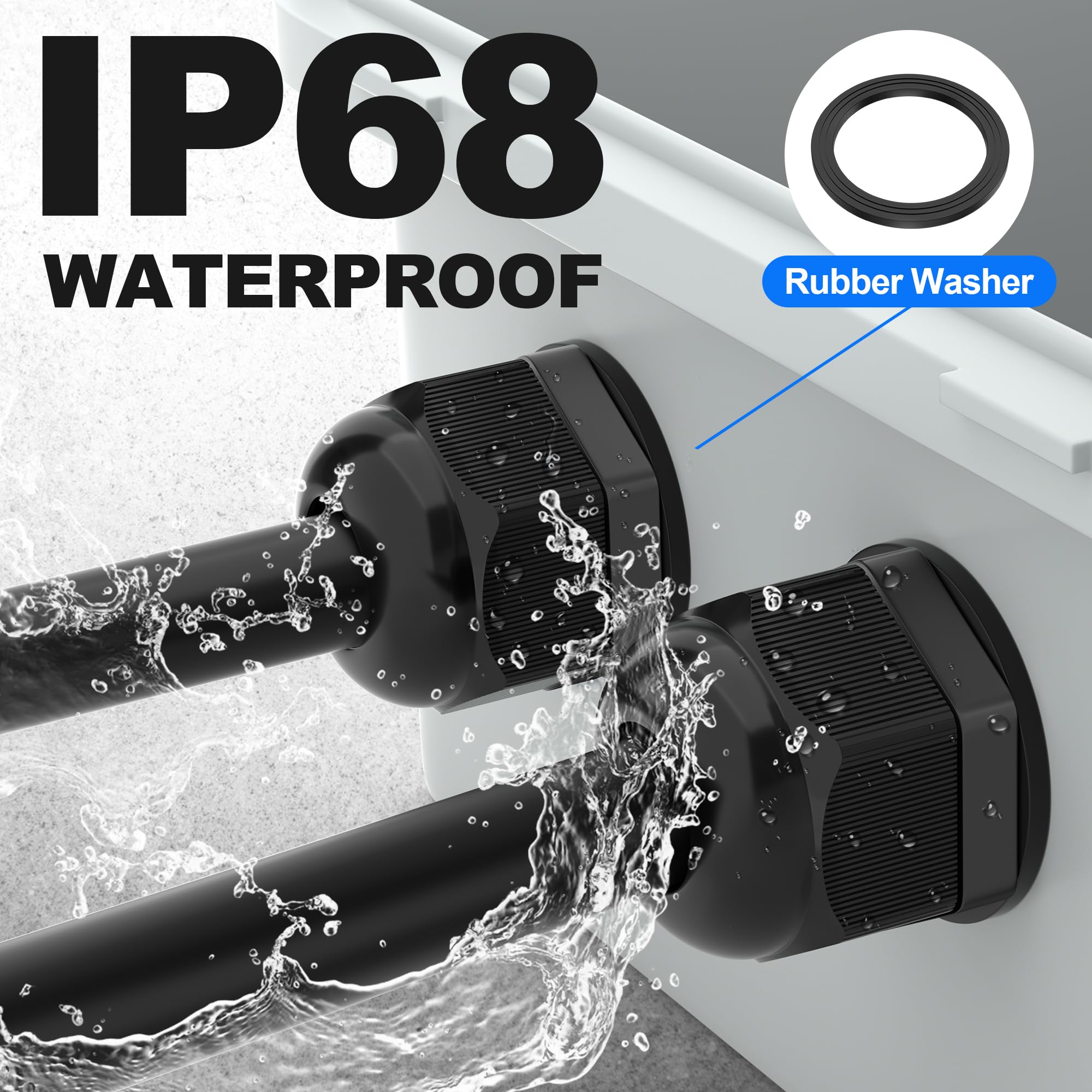 Joinfworld PA66 nylon glands resist corrosion and weathering.