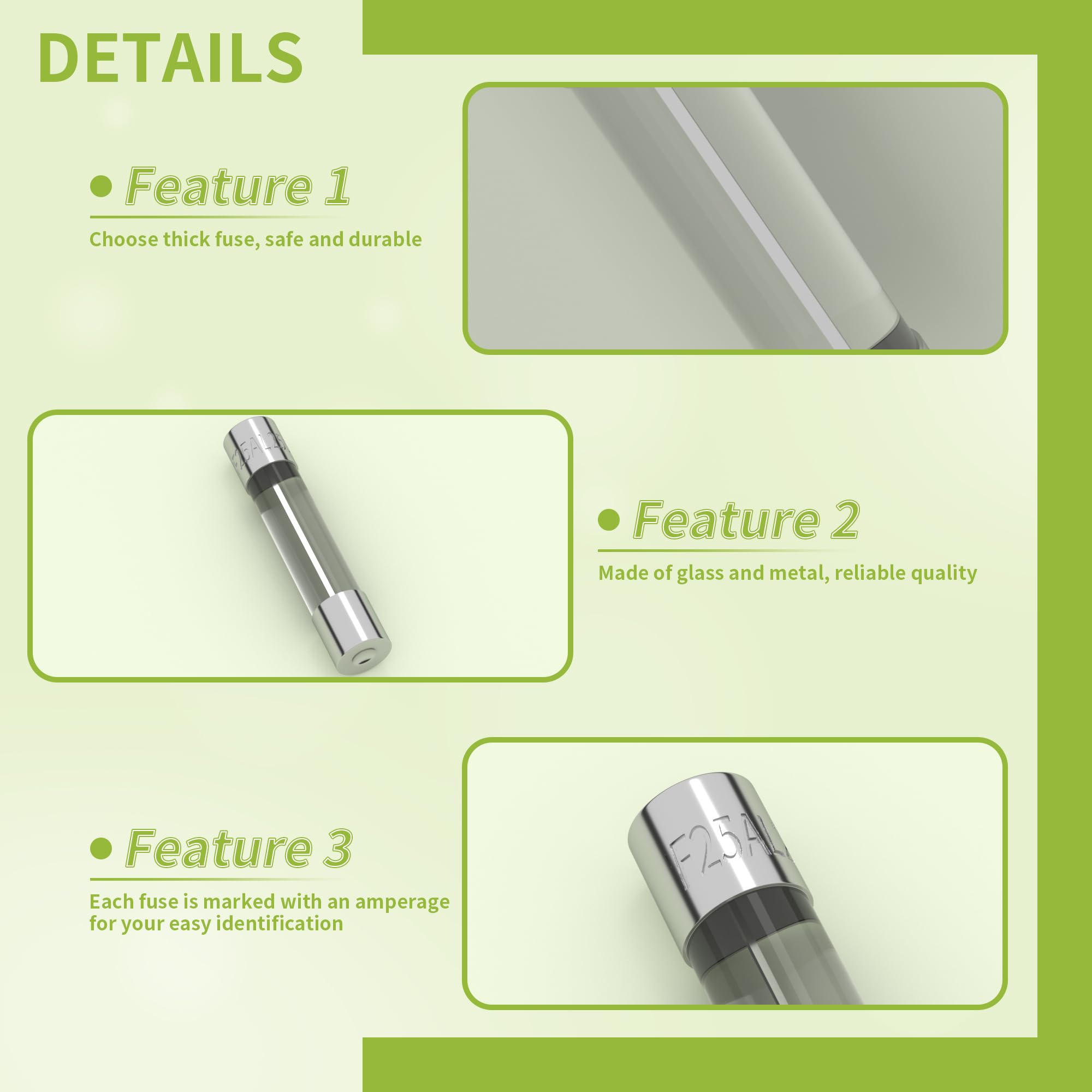 Joinfworld glass fuses for car electronics protect circuits during upgrades.