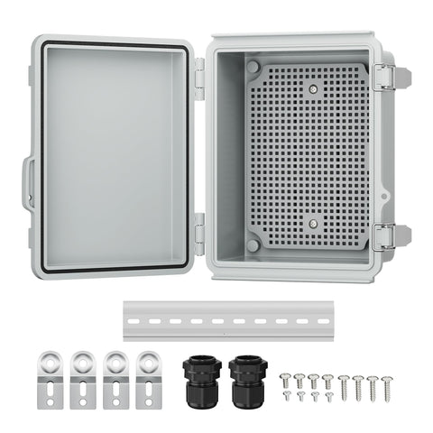 Joinfworld outdoor waterproof box front view demonstrates rugged ABS enclosure protecting outdoor wiring