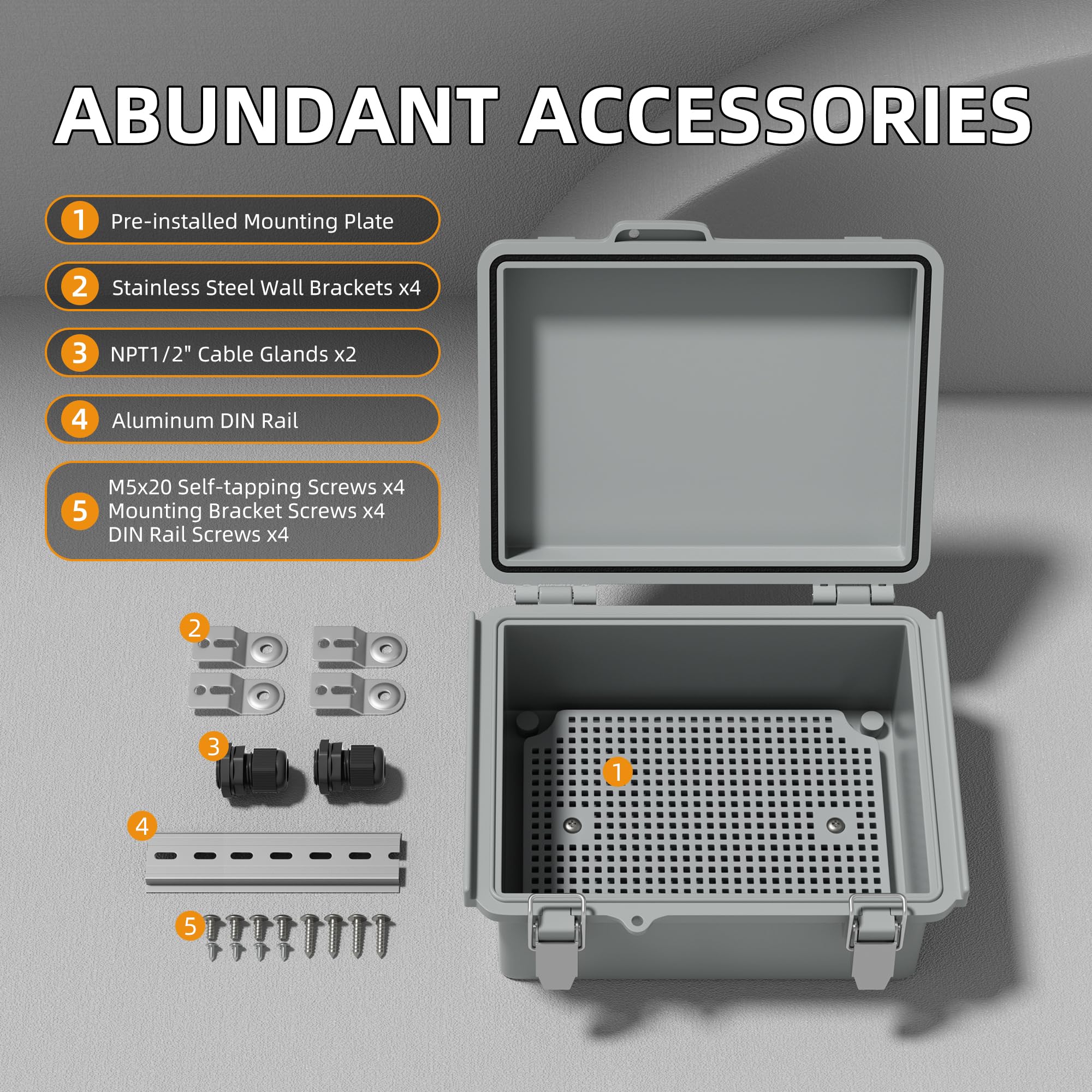 Joinfworld outdoor waterproof box stainless latches secure access in any weather