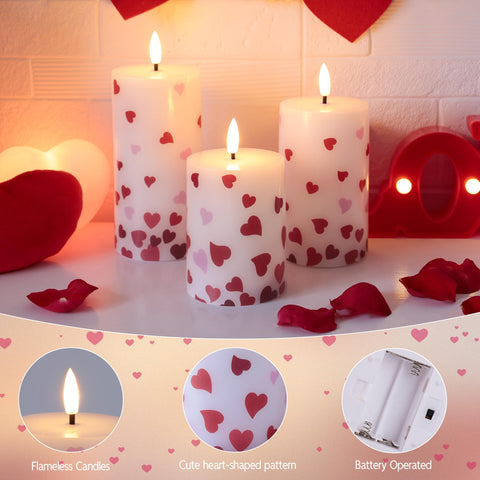 Heart sticker design candles by JOIONE add romantic charm