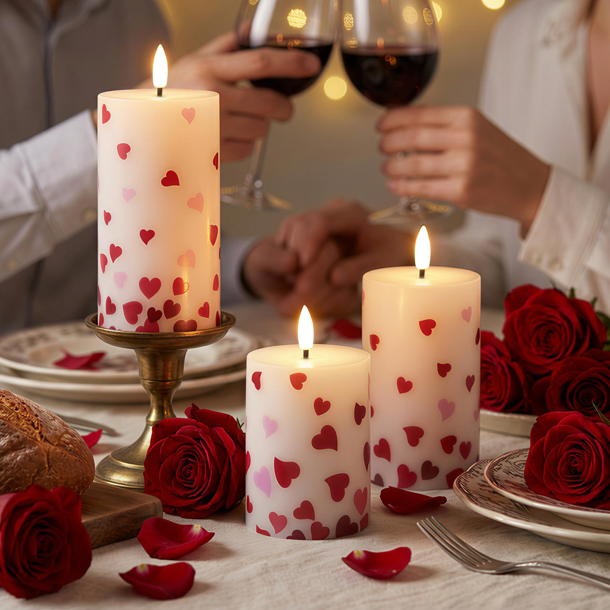 Real wax look LED candles by JOIONE for elegant tablescapes