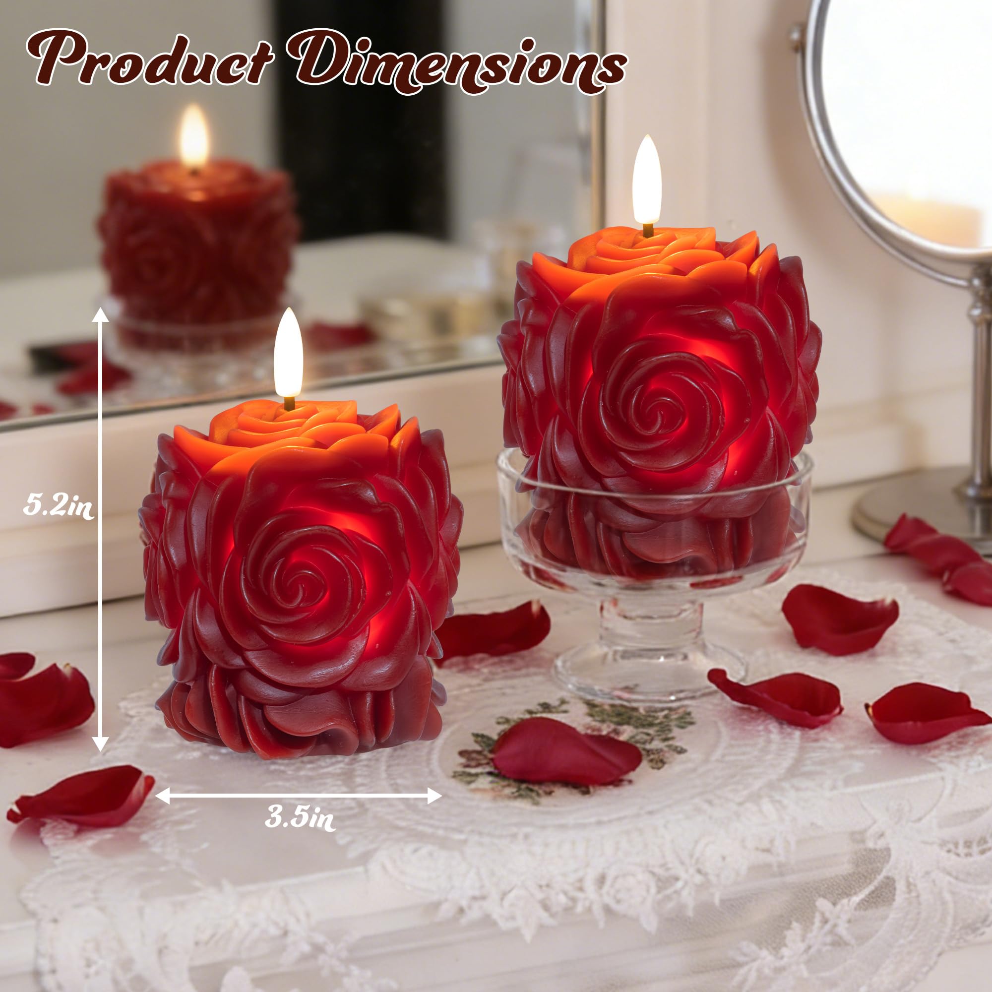 JOIONE Valentines Day rose candle set adds warm dinner ambiance