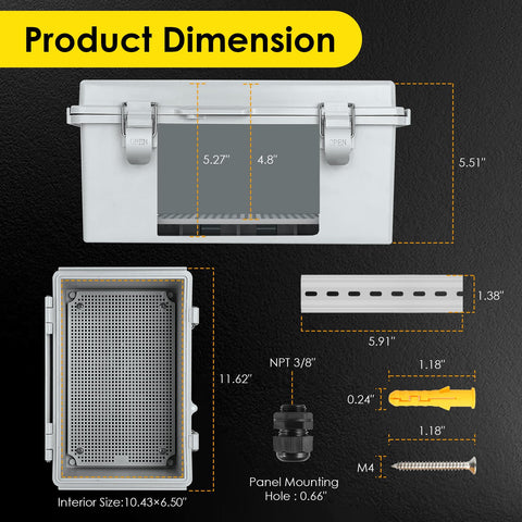 Joisyoya DIN rail installation kit enables quick, secure mounting.