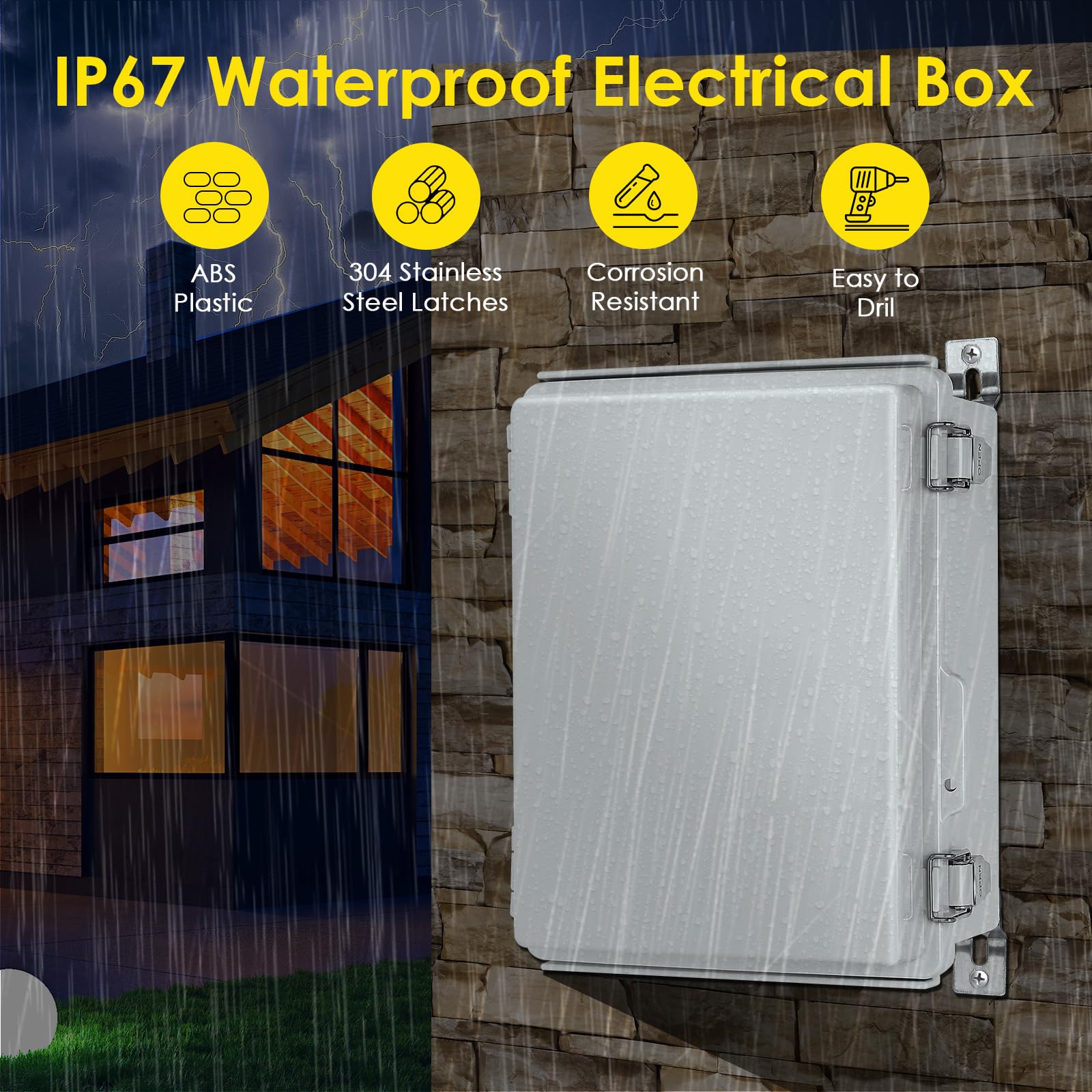 Joisyoya junction box latches highlight durable 304 stainless steel components.