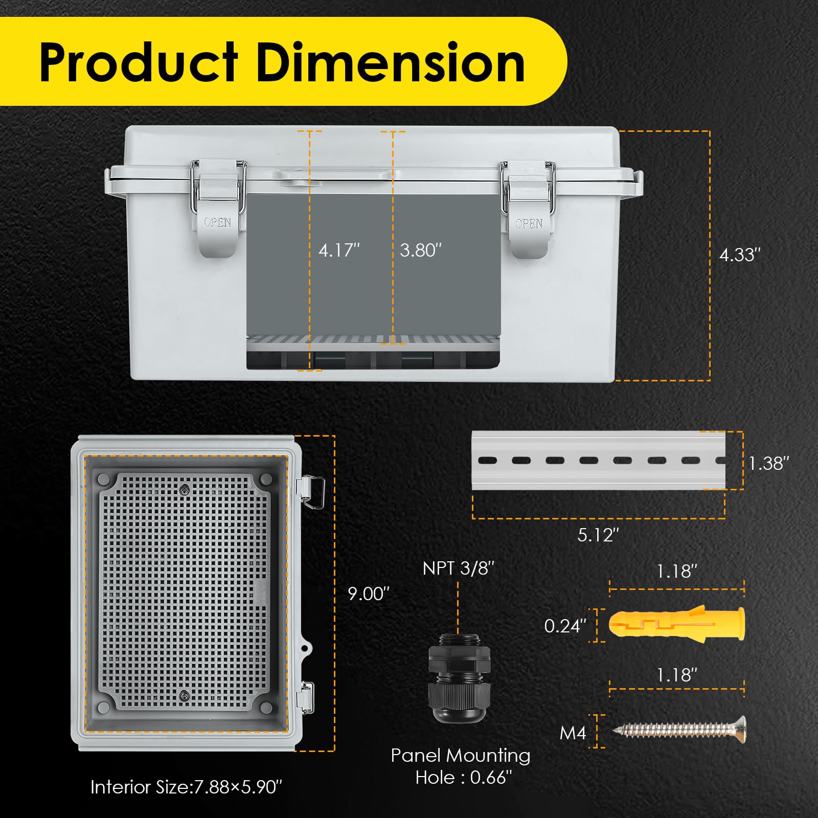 Joisyoya outdoor enclosure with DIN rail installation for DIY-ready mounting.