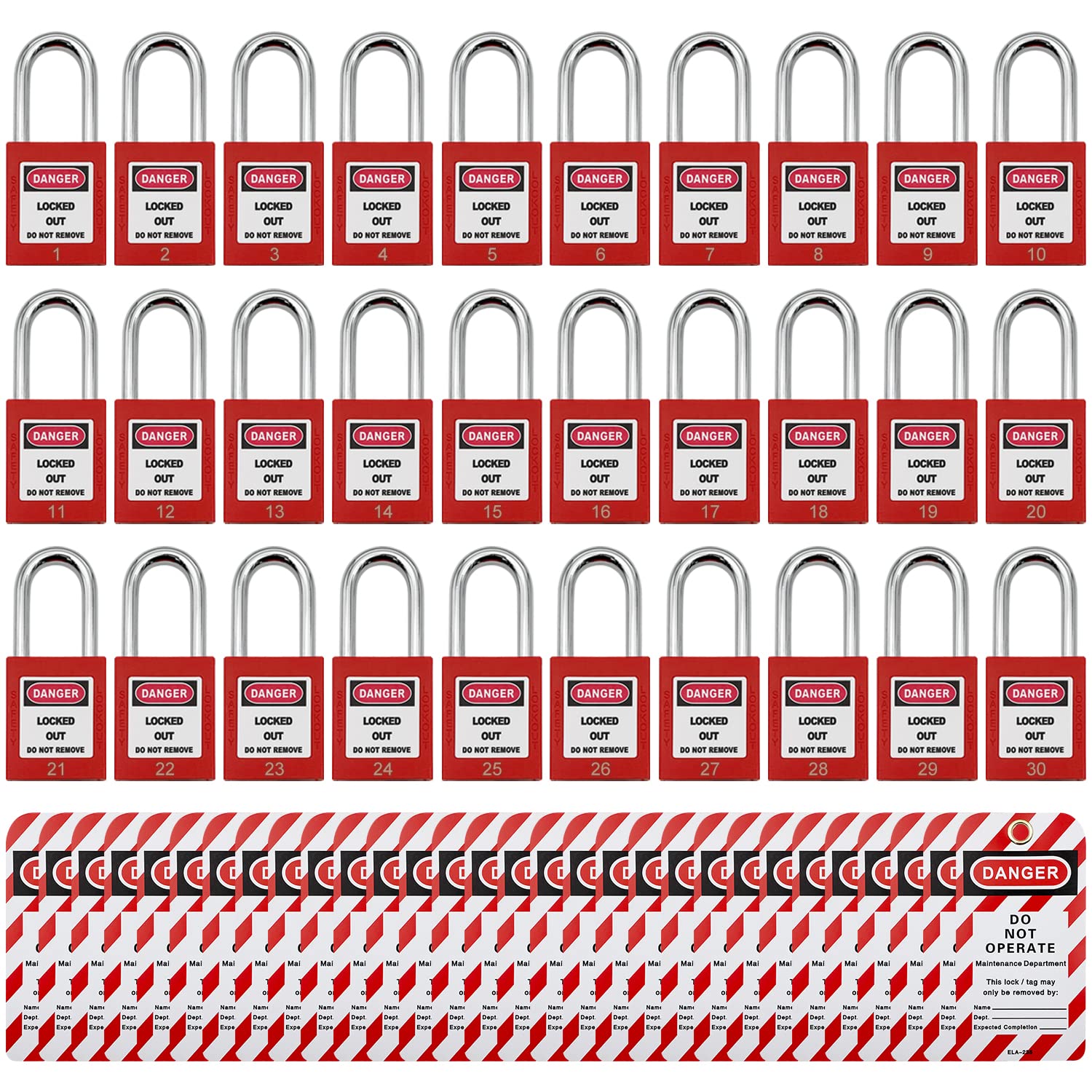 JOJOMARK lockout locks: red, durable bodies with two keys for reliable safety during maintenance