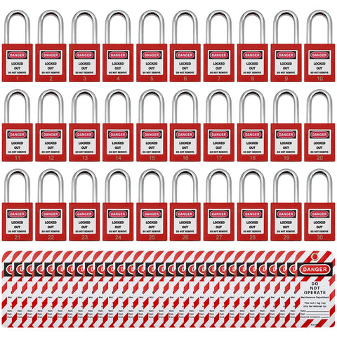 JOJOMARK lockout locks: red, durable bodies with two keys for reliable safety during maintenance