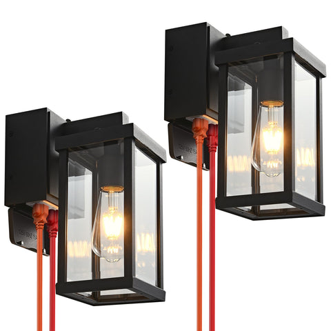 JOKAONOTL dusk-to-dawn outdoor light with GFCI outlet powers devices outdoors.