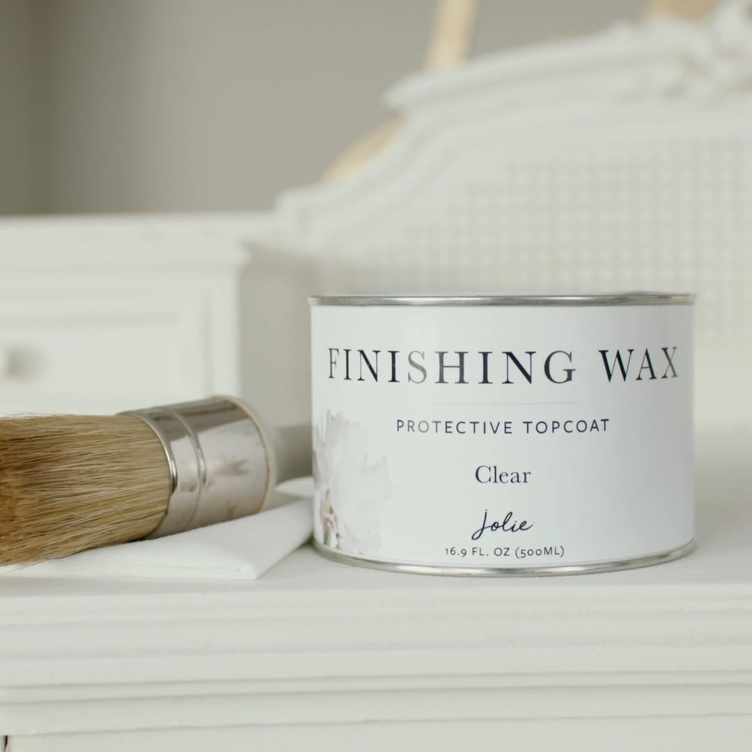 Jolie Clear Finishing Wax on textured furniture for depth with colored wax layering