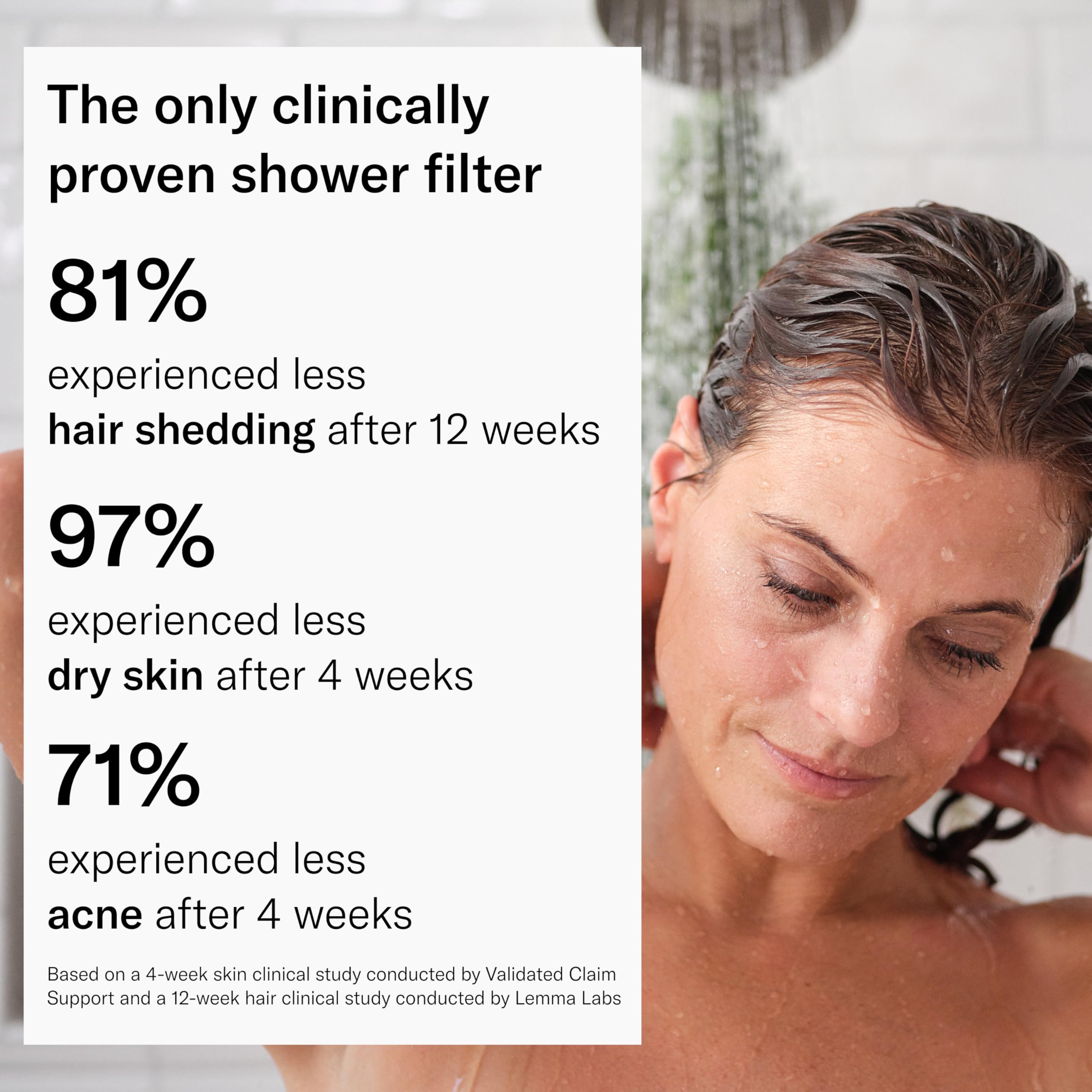 Jolie Filtered Showerhead supports reduced dandruff by purifying water