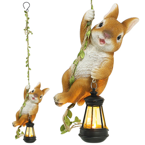 Joliyoou solar bunny figure creates cozy outdoor ambiance without wiring.