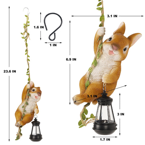 Joliyoou bunny climbing vine statue adds playful charm to garden walls.