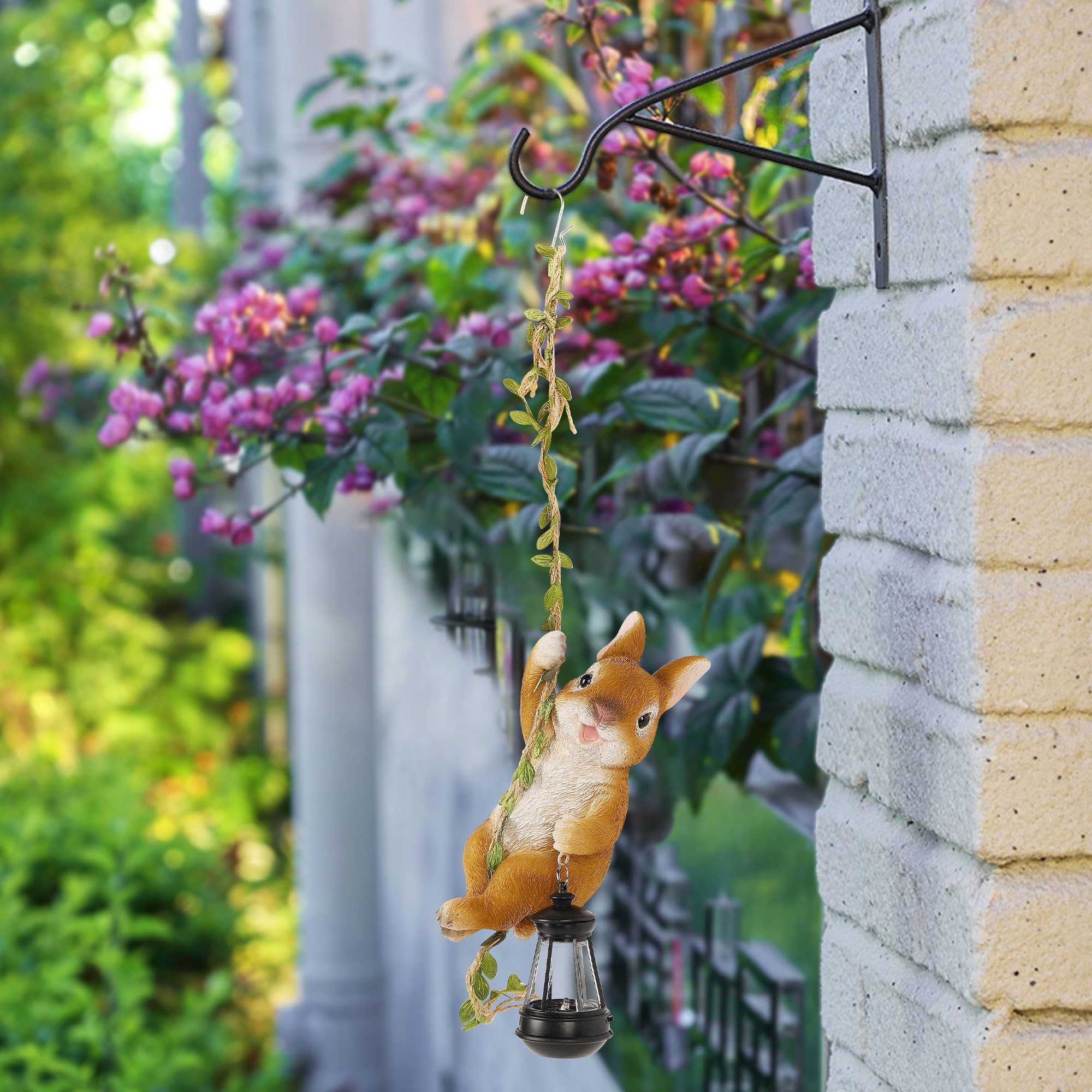 Joliyoou garden accent statue with hook for easy hanging anywhere.