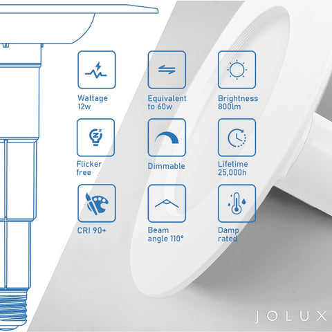 Jolux 6-inch can light adapts to varied ceiling depths.
