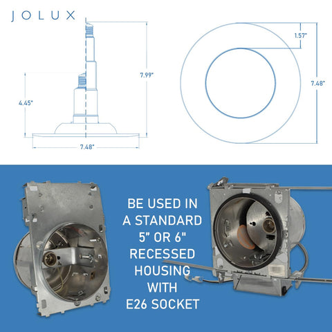 Jolux 800-lumen LED can light enhances task visibility in hallways and closets