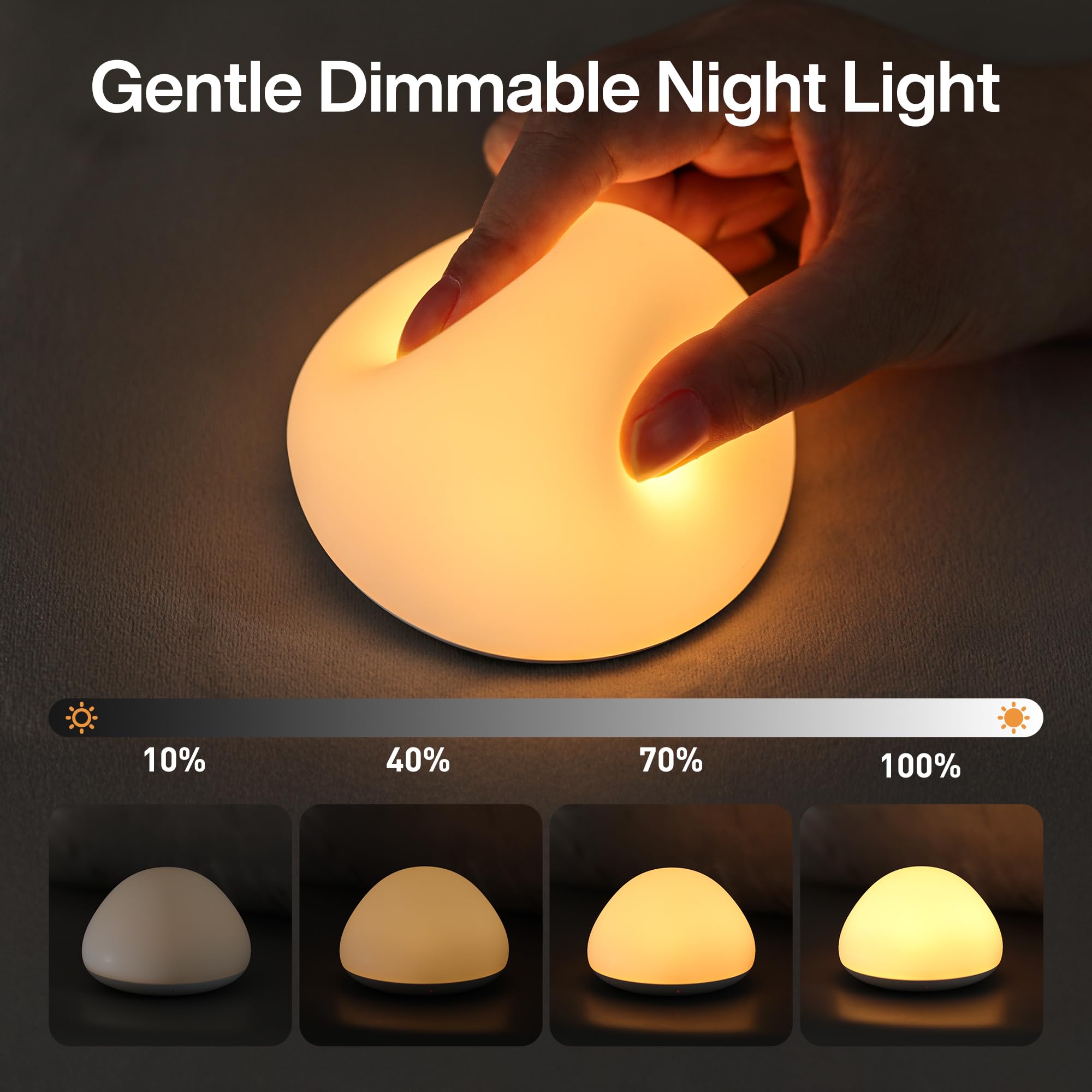 JolyWell night light in color mode offers eight playful hues.