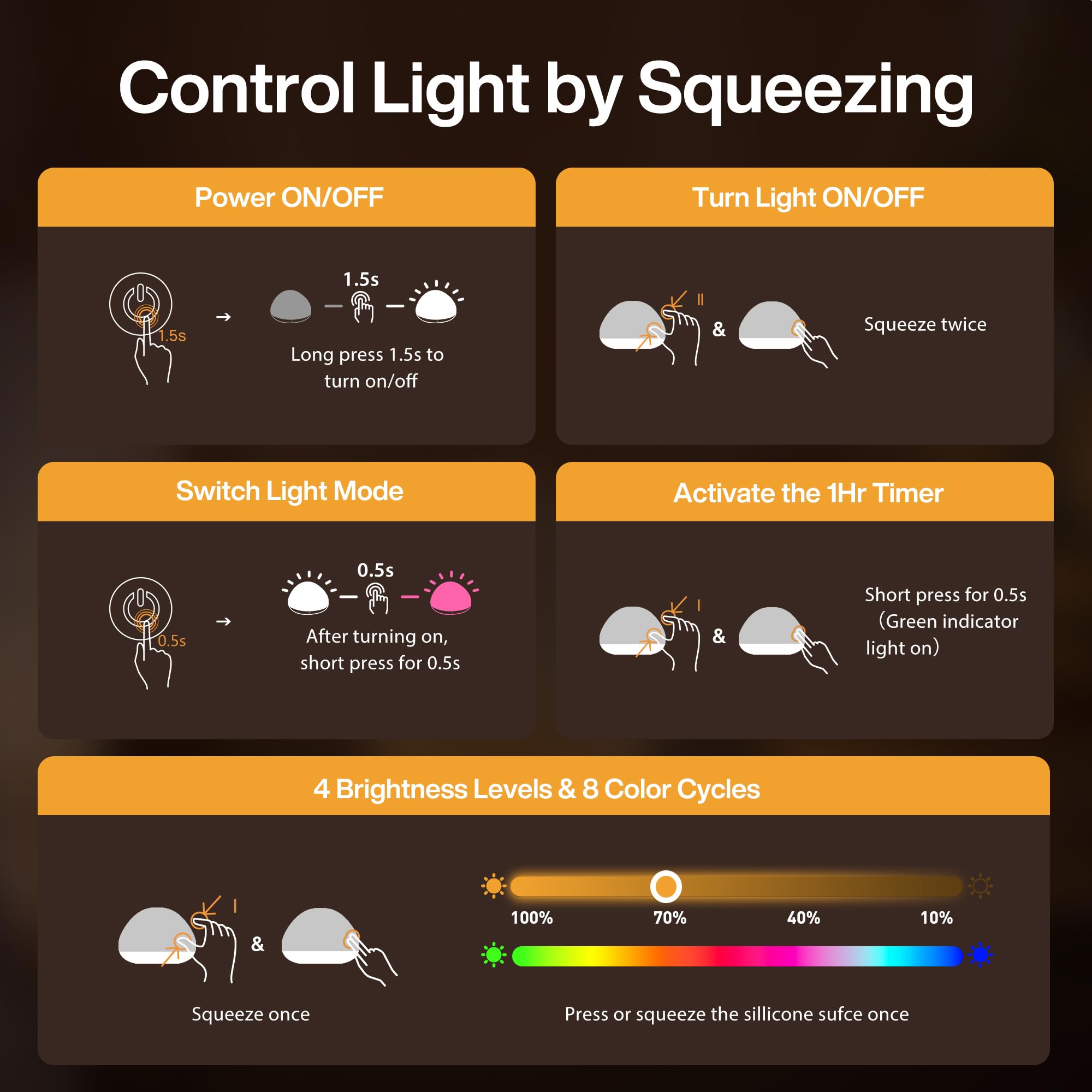 JolyWell baby night light uses BPA-free silicone, safe for curious hands.