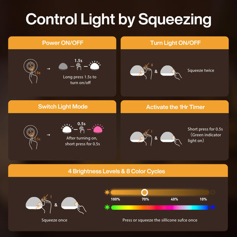 JolyWell baby night light uses BPA-free silicone, safe for curious hands.
