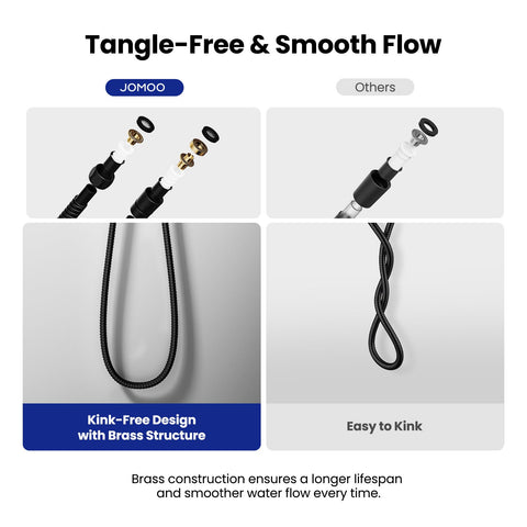 JOMOO 304 stainless steel body resists corrosion for long-lasting reliability.