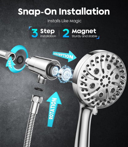 Jomst large shower face delivers wide coverage for full-body rinse
