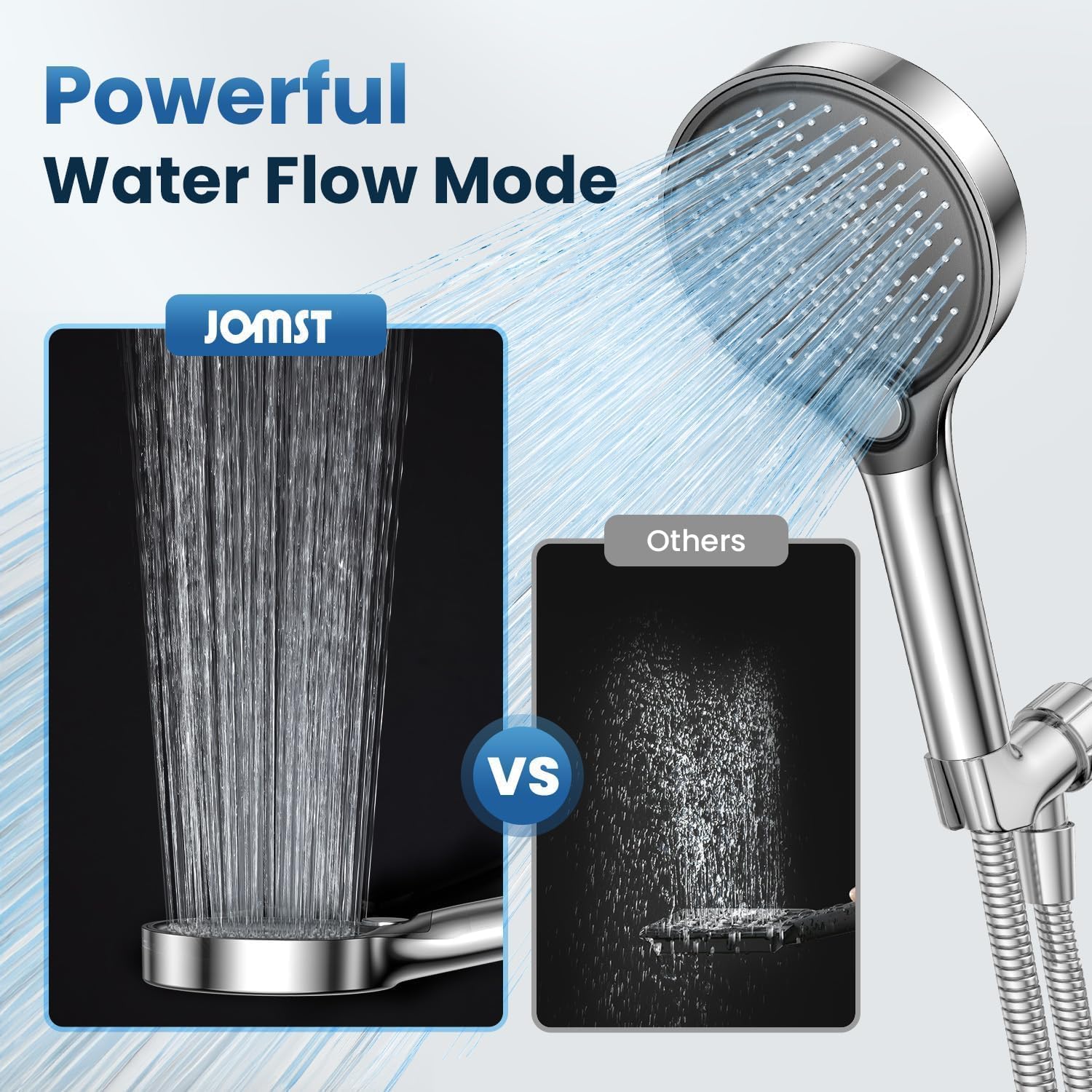 JOMST filtered handheld with mist spray provides gentle cleansing and wide coverage.