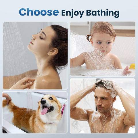 JOMST quick-install shower head fits standard arms with no tools.
