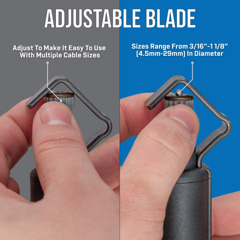 Jonard CST-1900 handles 4.5-29 mm cables for versatile, precise jacket removal.